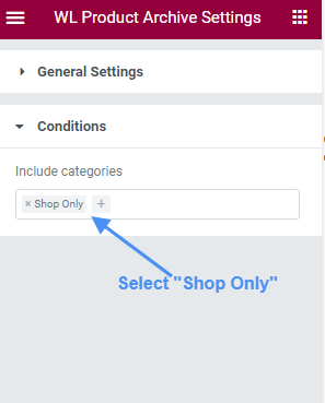 Select shop only