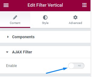 Enable AJAX filter