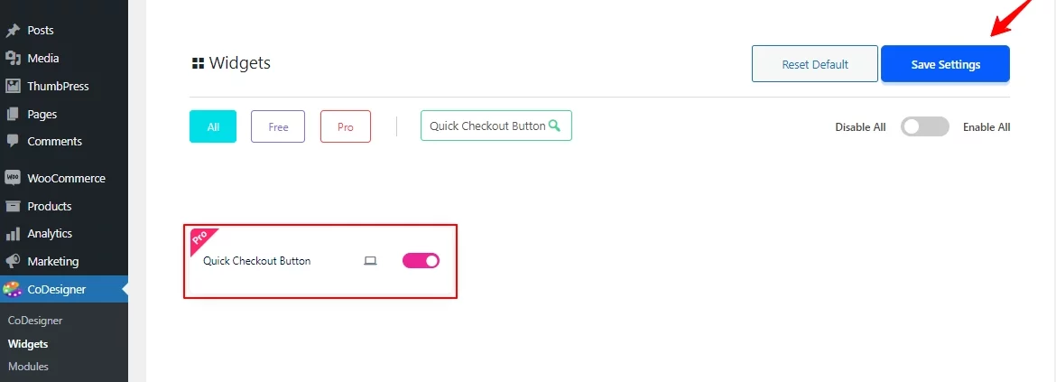 Quick Checkout Button