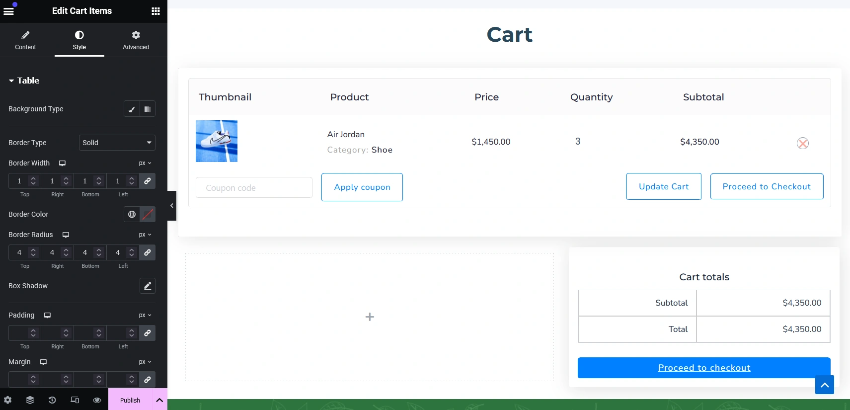 edit cart page