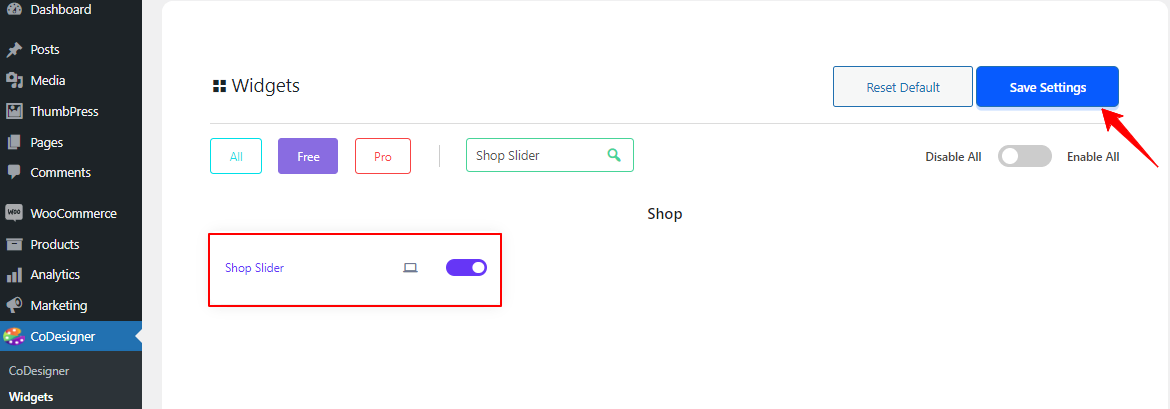 Shop Slider